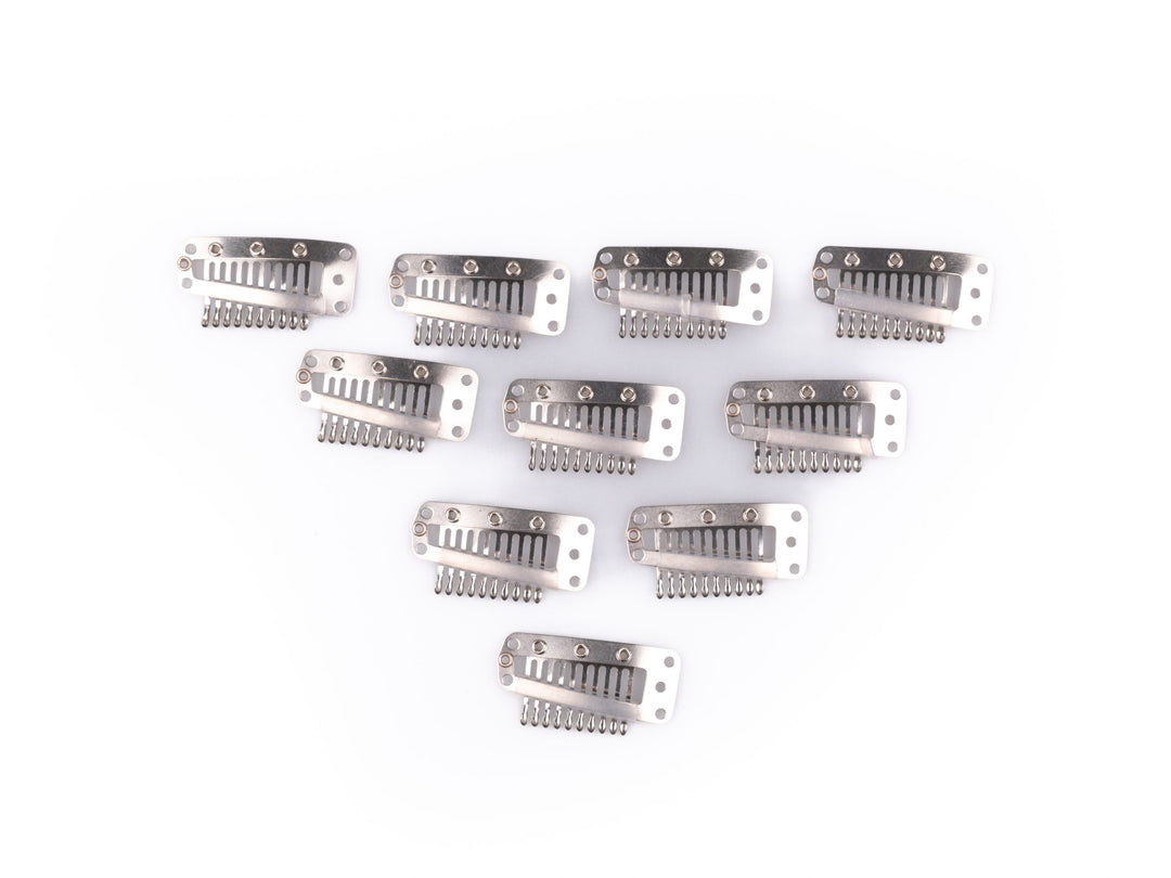 Amazing Hair Silver Clips (10 Pack) - Secure & Seamless Application