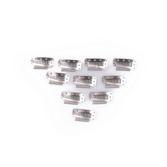 Amazing Hair Silver Clips (10 Pack) - Secure & Seamless Application